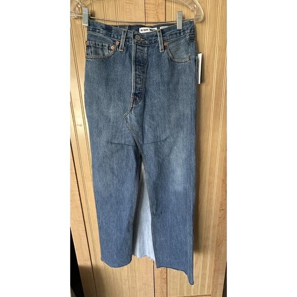 RE/DONE Levi's Denim Front Slit Maxi Skirt in Indigo Size 25 NWT $295 - Picture 2 of 11